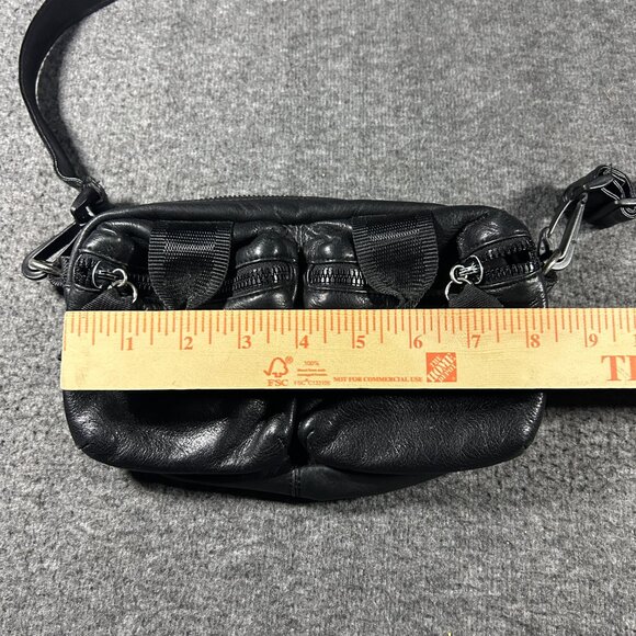 Vintage 90s Y2K TOMMY HILFIGER Leather Satchel Handbag Shoulder Bag BLACK - Picture 8 of 11